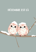 Deux oiseaux d’hiver sur une branche